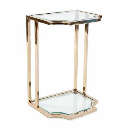 HOWARD ELLIOTT scalloped Edge Gold side Table 58034